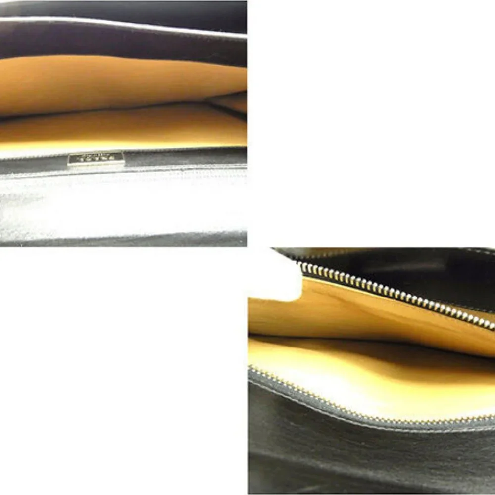 AUTH Prada Bag Briefcase Black Silver Mens